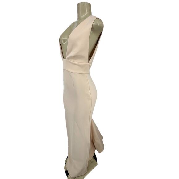 NEW ASOS Size 6 Women Premium Scuba Low Plunge Fishtail Maxi Dress M150 - Picture 3 of 11